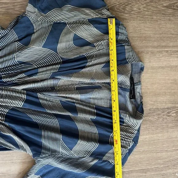 Dress Forum Los Angeles Dress Boho Hippie Wrap Blue And White V-neck Maxi Sz S - Picture 7 of 14